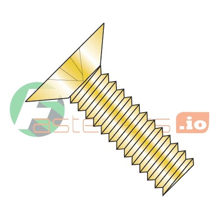 #4-40 X 5/16 In Phillips Flat Machine Screw, Zinc Yellow Steel, 10000 PK